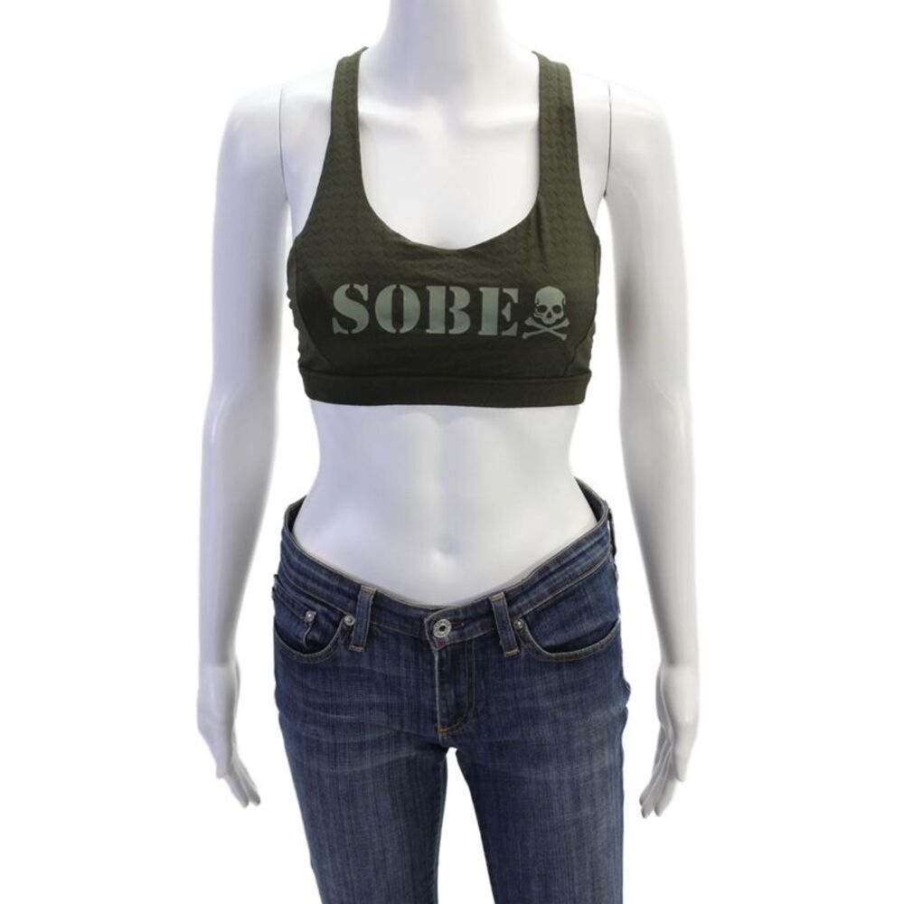 Lululemon x Soul Cycle Womens Scoop Neck Strappy Back Sports Bra Green Size 6